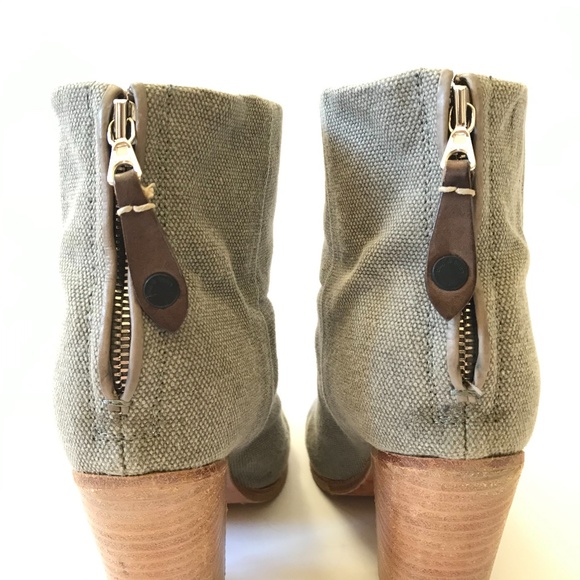 Rag & Bone Newbury Boots Booties 36 6 Gray Canvas - Picture 10 of 12